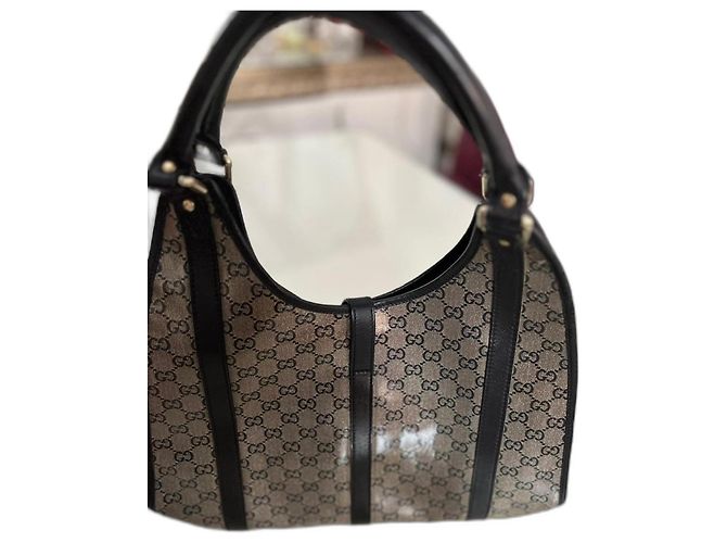 Gucci Joy Medium Monogram Cristallo Borsa a Spalla Pelle Nera Nero