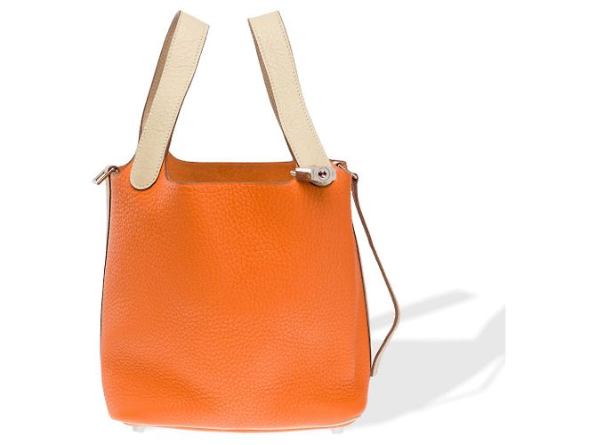 Hermès Bolsa HERMES Picotin em Couro Laranja - 102332