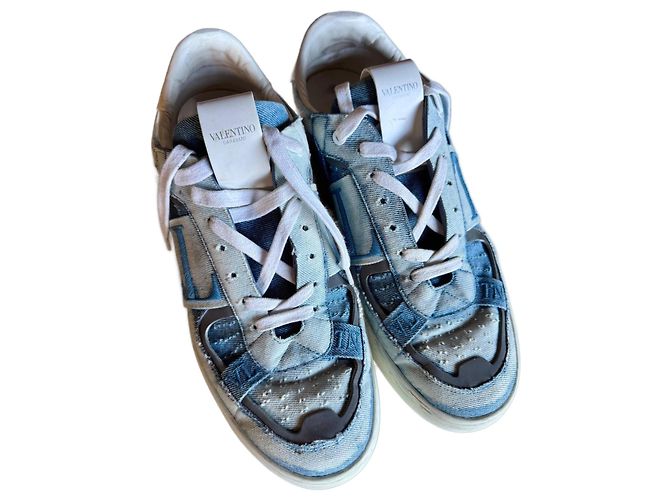 Sneakers Valentino Garavani in cotone blu navy e azzurro Blu chiaro