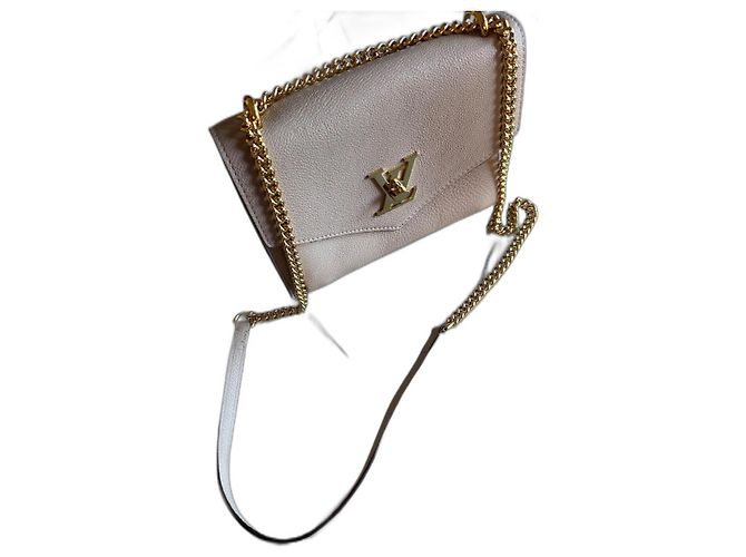 Bolsa Louis Vuitton Mylockme BB Rosa Bege Couro