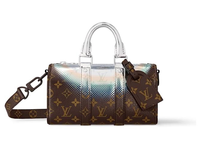 Louis Vuitton LV Keepall Bandoulière 25 bag Silvery Cloth  ref.1924602