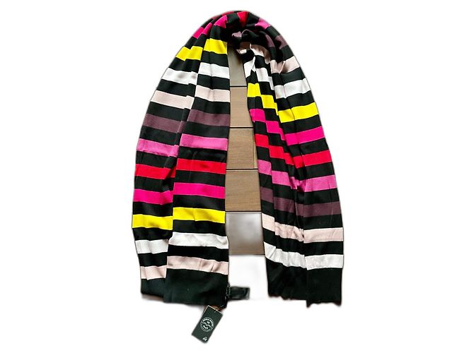 Sciarpa Sonia Rykiel pour H&M in cotone nera e multicolore Nero