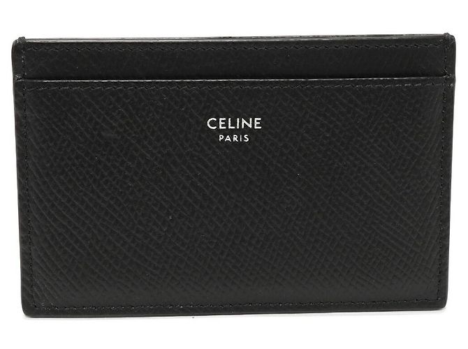 Céline Celine Kartenetui aus genarbtem Kalbsleder schwarz