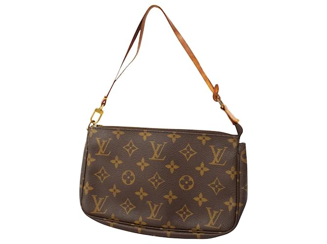 Pochette Accessoire Louis Vuitton Marrom Lona  ref.1925485