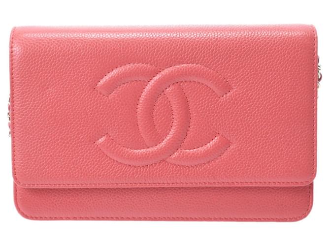 Chanel Wallet On Chain Pink Leather  ref.1925885