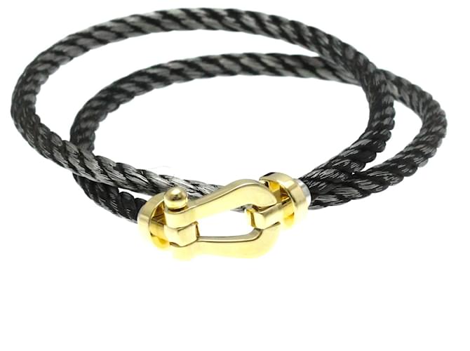 Fred Force 10 Large Model Charm Bracelet Golden Steel Yellow gold  ref.1925995