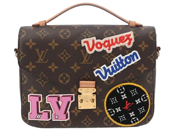 Louis Vuitton Pochette Metis Marrom Lona  ref.1926085