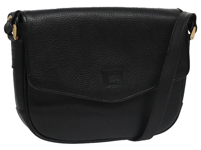 Autre Marque Borsa a Spalla Burberrys in Pelle Nera e Oro Auth ep6988 Nero D'oro