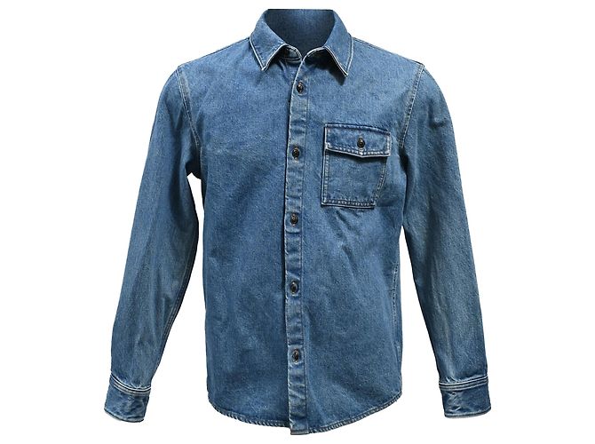 Apc A.P.C. Denim-Überhemd aus blauer Baumwolle Hellblau