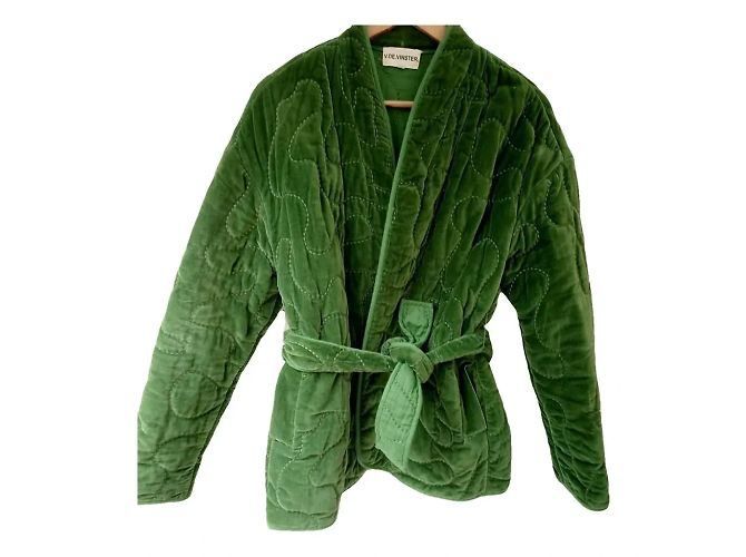 Autre Marque Samtkimono mit Steppung | Grün