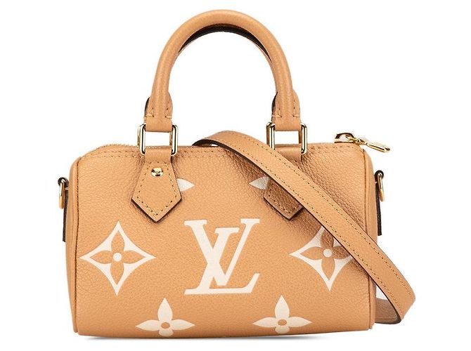 Louis Vuitton Monogram Empreinte Nano Speedy 2way Bag M81457 Beige