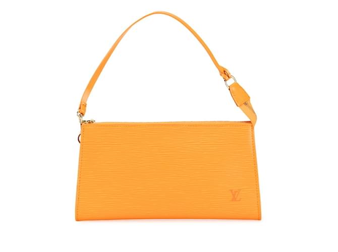 Louis Vuitton Epi Pochette Accessory Mandarin Pouch Orange Leather  ref.1928222