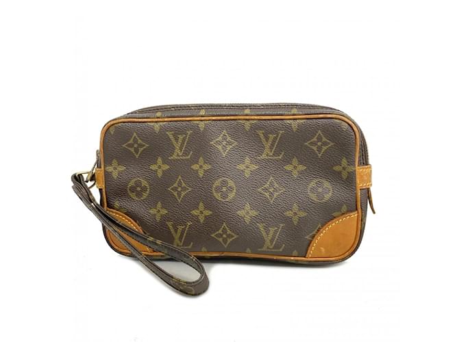 Bolsa Clutch Louis Vuitton Monogram Marly Dragonne PM Marrom  ref.1928301