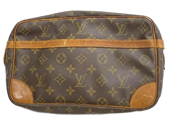Bolsa Clutch Compiegne 28 Monograma Louis Vuitton Marrom  ref.1928316