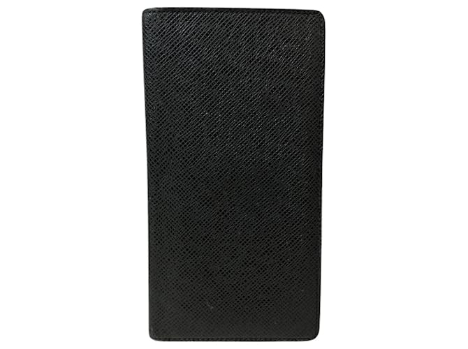 Louis Vuitton Taiga Porte-Valeur Carte Credit Long Wallet Black Grey Leather  ref.1928653