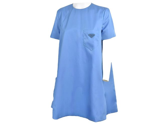 Prada Re-Nylon Minikleid Hellblau