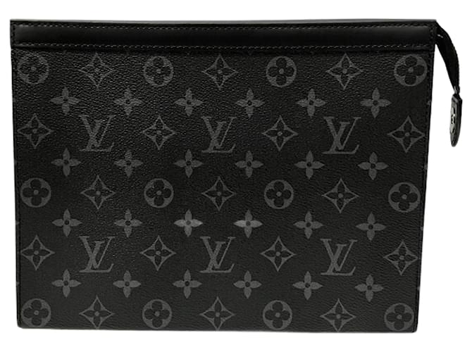 Louis Vuitton Monogram Eclipse Voyage MM Clutch Bag Brown Black Cloth  ref.1928677