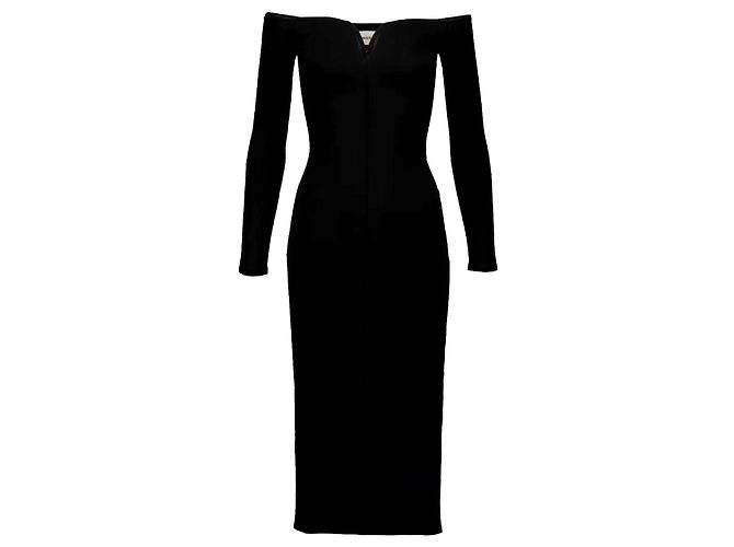 Khaite Valeska Off-Shoulder Midikleid Schwarz