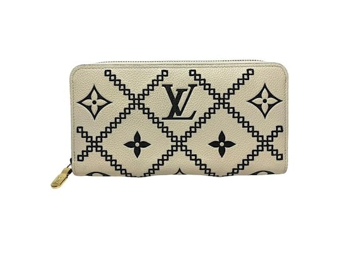 Louis Vuitton Monogram Empreinte Broderie Zippy Wallet Cream  ref.1928731