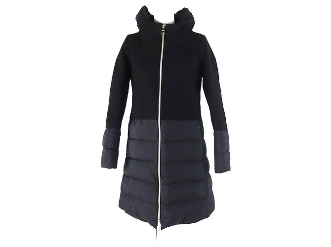 Autre Marque Herno Wool Nylon Hooded Down Coat Black Women