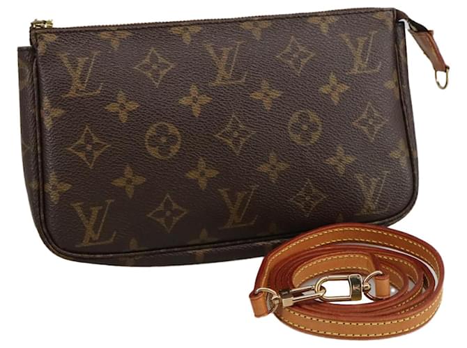 Pochette Accessoire Louis Vuitton Marrom Lona  ref.1929023