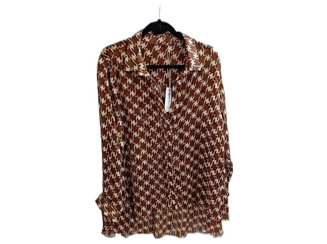 Autre Marque UNA MANI Bluse in Zigarrenfarbe Bronze