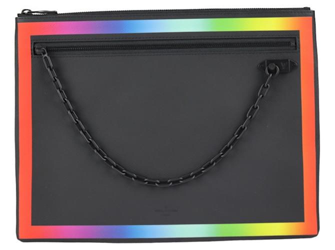 Louis Vuitton Pochette A4 Black Leather  ref.1929083