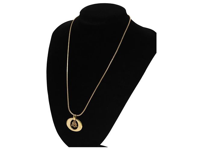 Collana Christian Dior metallo oro Auth am7410 D'oro