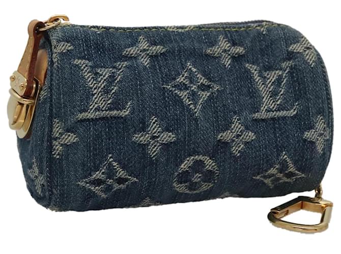LOUIS VUITTON Monogram Denim Trousse Speedy Pouch Blue M95082 LV Auth 107104  ref.1929568