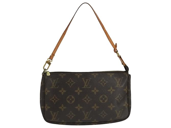 Pochette Accessoire Louis Vuitton Marrom Lona  ref.1929806