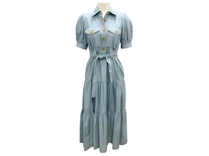 Autre Marque Derek Lam 10 Crosby Light Blue Denim Chambray Midi Dress Cotton  ref.1929980