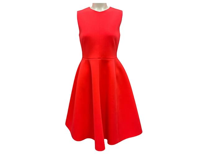Autre Marque Honor Neon Orange Neoprene Jewel Neck Dress Polyester  ref.1930049