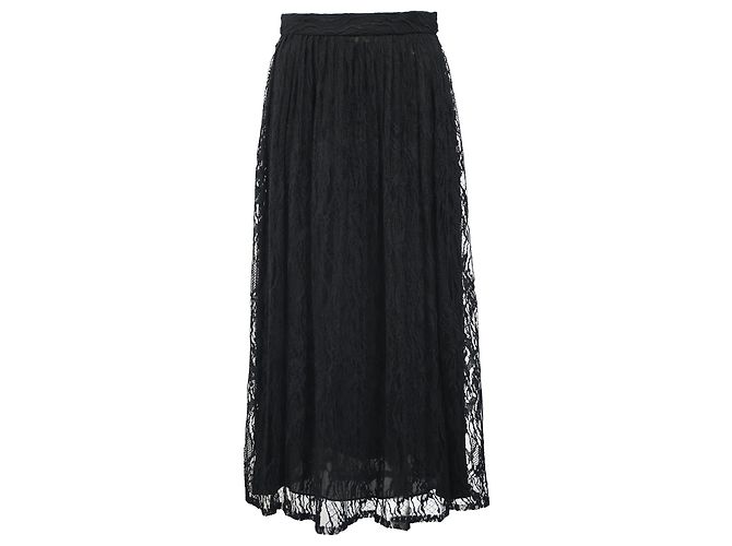 Céline Celine Midi-Spitzenrock aus schwarner Polyamid Schwarz 