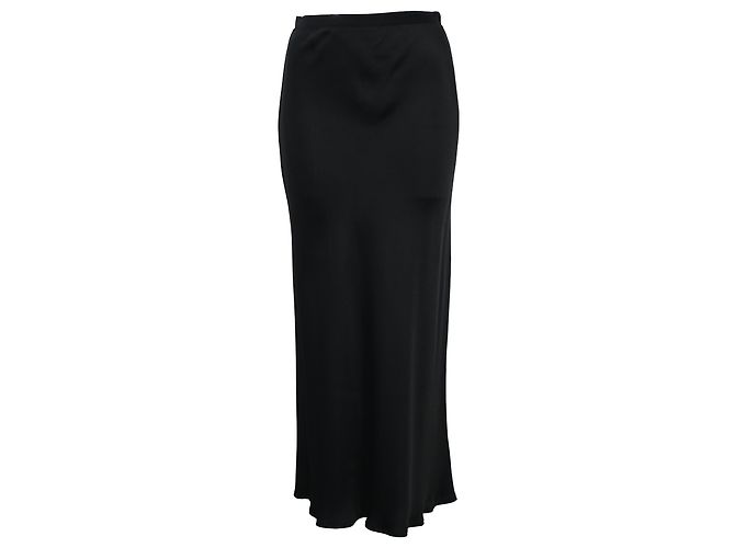 Falda Maxi Anine Bing en seda negra Negro