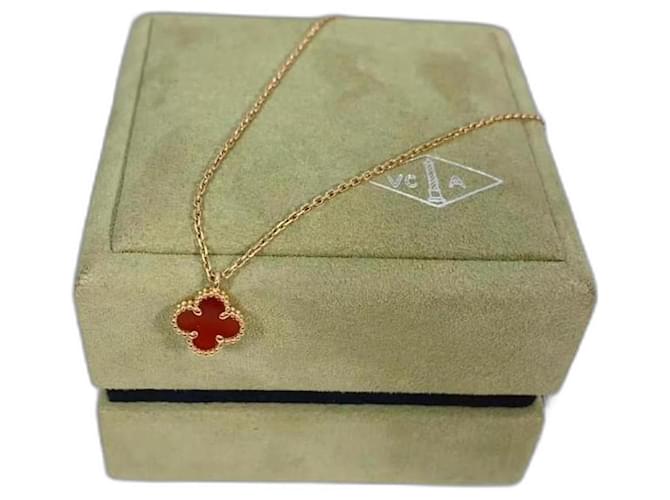 Van Cleef & Arpels Sweet Alhambra Necklace Gold Red 