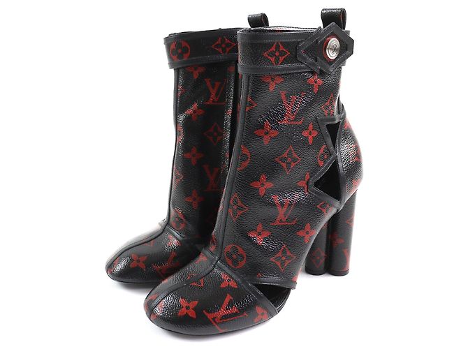 Botas de tacón de tobillo Monogram Rouge Flower Louis Vuitton