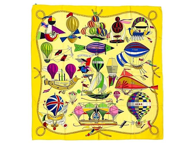 Hermès Hermes Yellow Silk Scarf  ref.1931740