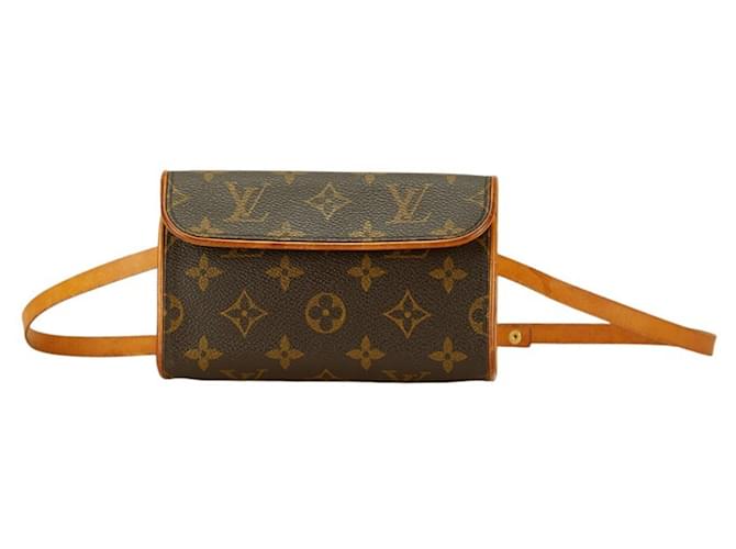 Louis Vuitton Pochette florentine Brown Cloth  ref.1932299