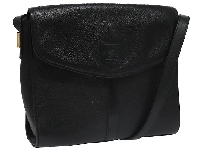 Autre Marque Borsa a Spalla Burberrys in Pelle Nera Auth yk16288 Nero
