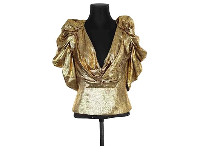 Autre Marque Golden cotton blouse  ref.1932785