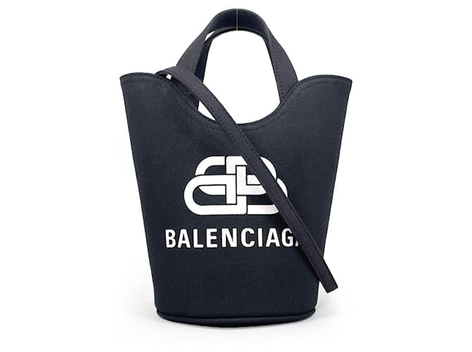 Balenciaga Wave XS 2WAY Canvas Handbag Black Cloth  ref.1933063