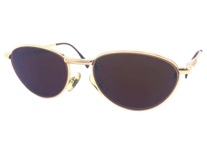 Óculos de sol Gucci vintage marrom dourado metálico GG2277 Metal  ref.1933239