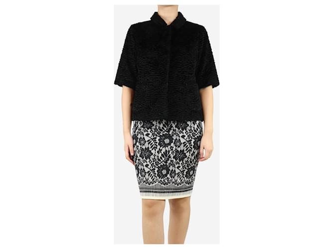 Autre Marque Black cropped textured jacket - size UK 8  ref.1933566