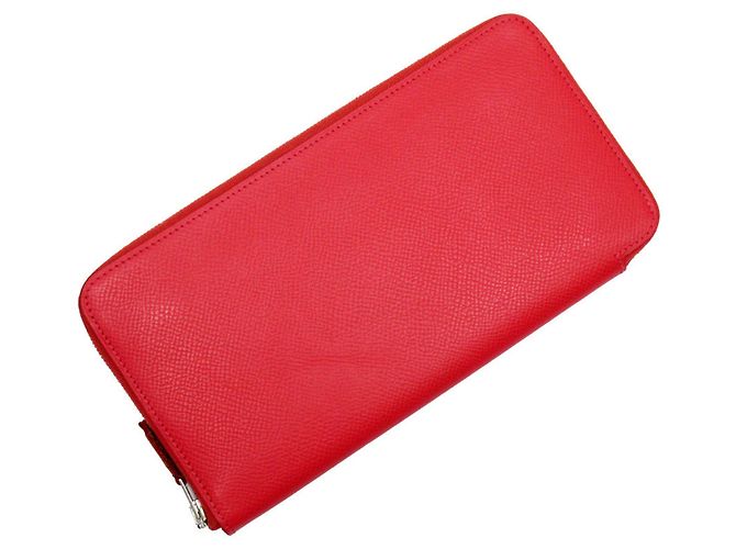 Silk In Hermès Hermes Red Leather Long Wallet