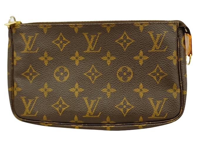 Pochette Accessoire Louis Vuitton Marrom Lona  ref.1933906