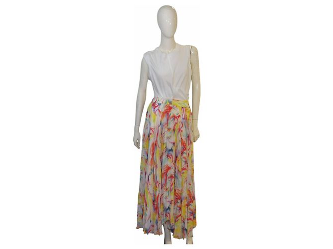 Alice + Olivia Plissierter Maxirock mit abstraktem Muster Multicolour Mehrfarben
