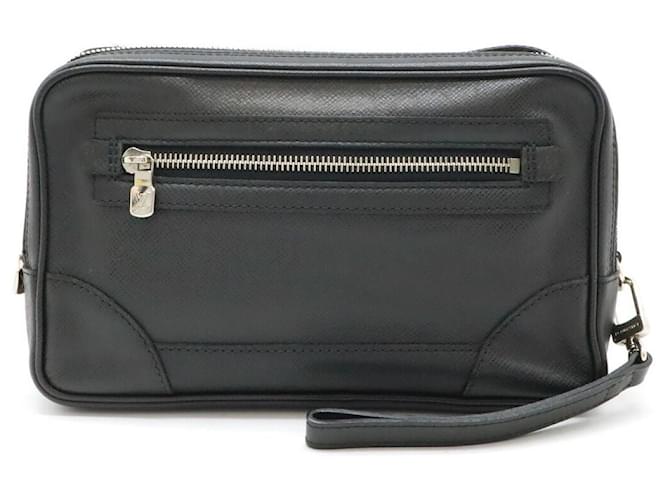 Louis Vuitton Taiga Pavel Clutch Bag M31142 Black Leather  ref.1934146