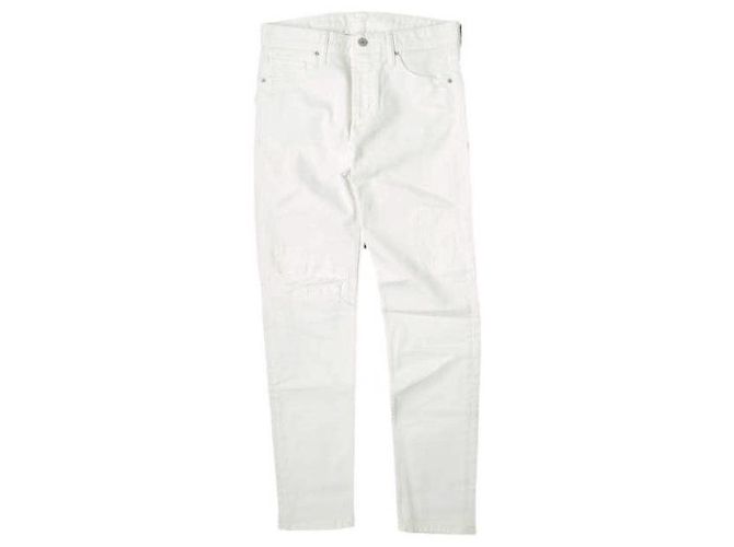 Autre Marque JEANS SLIM RECTO Pantalones de Denim de Algodón Blanco