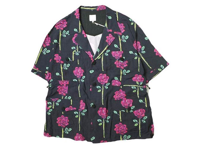 Autre Marque SASQUATCHfabrix. CAMICIA H/S ROSE SAFARI Camicia in rayon Nero