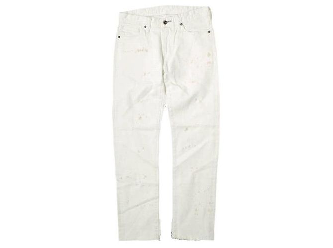 Autre Marque e-804G Baumwoll-Polyurethan Denim-Hose Weiß